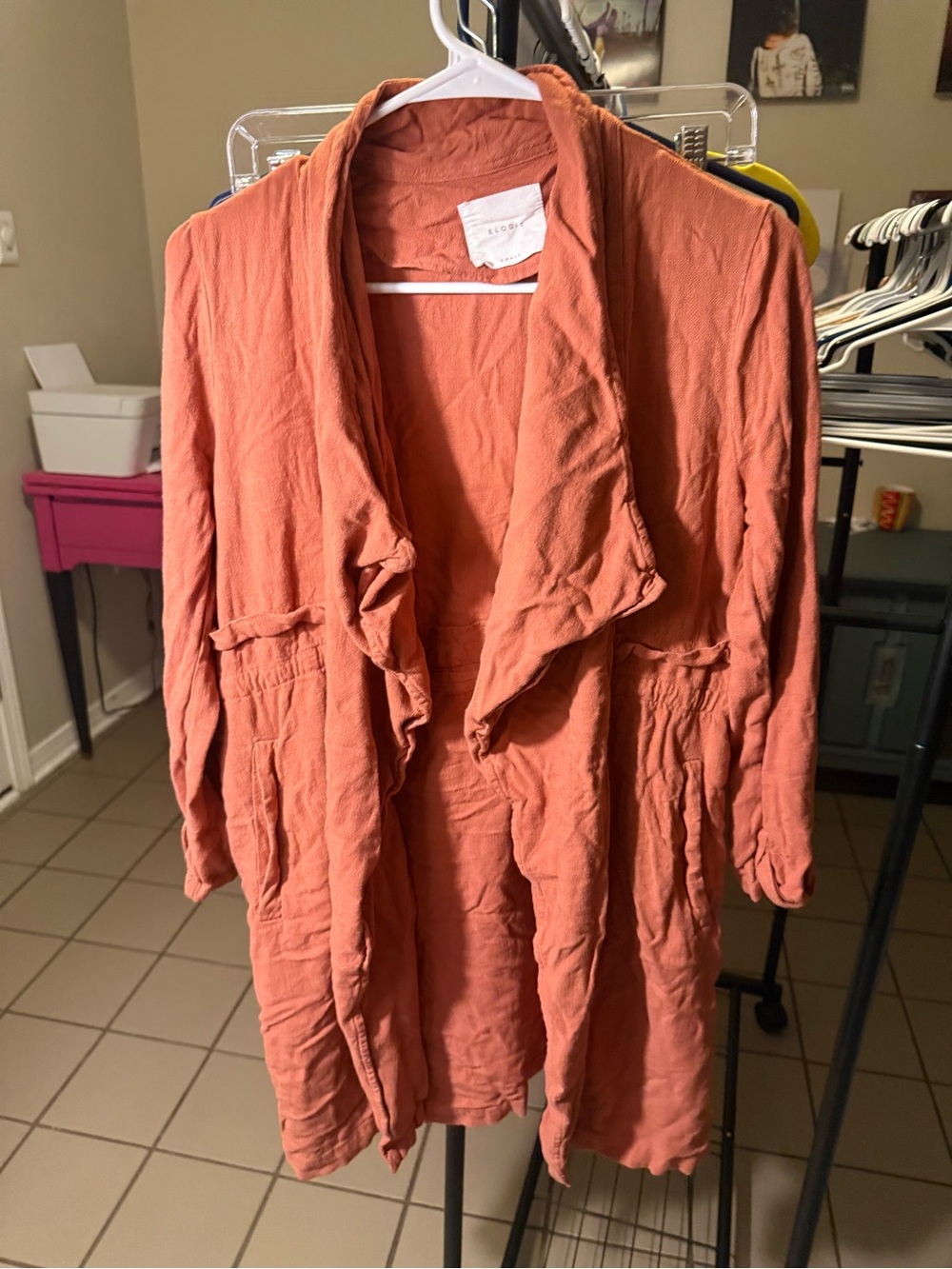Elodie Women's Rust Coral Trench Coat